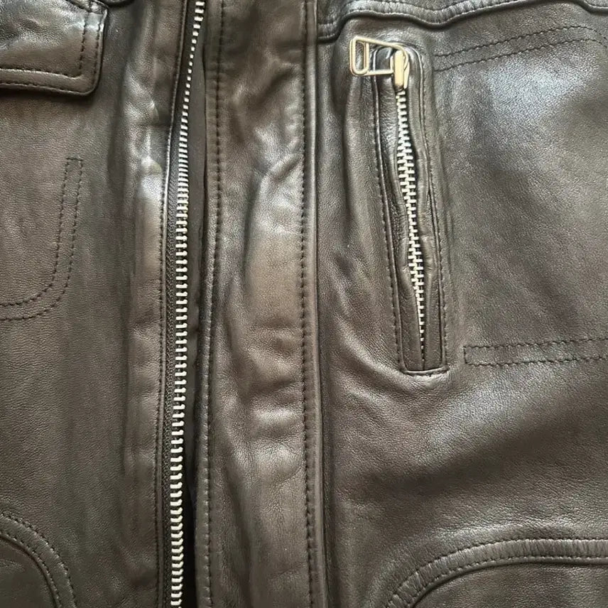 [BUNJANG] Unspecified Brand Lambskin Leather Jacket / 양 가죽 자켓 L(블루종)