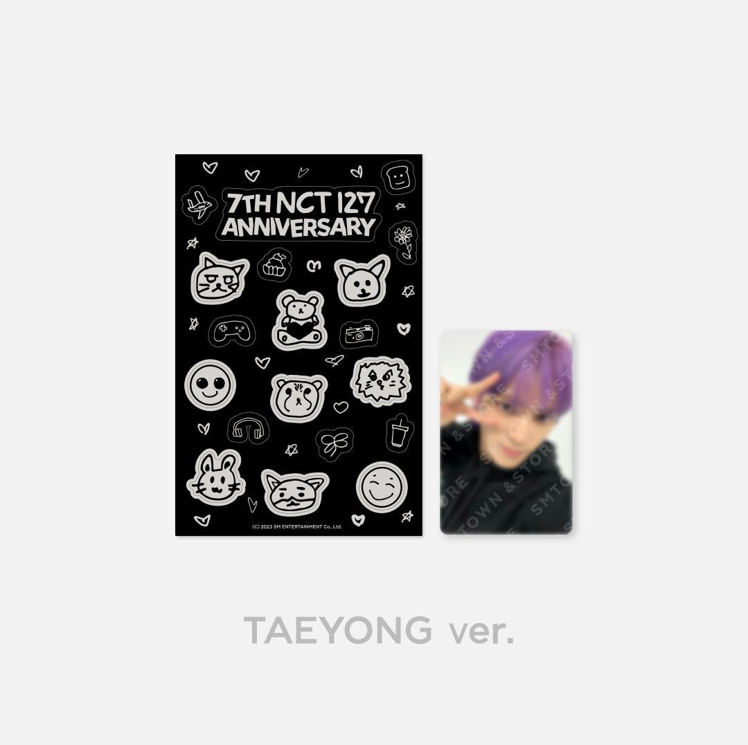 NCT 127 - "7th Anniversary Glow-In-The-Dark" Official Sticker &amp; Photocard Set - HALLYUSUPERSTORE