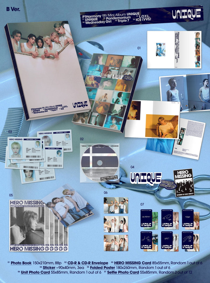 [B2B] P1Harmony (피원하모니) - Vol. 9 [UNIQUE] (Photobook Ver.) / [쇼핑몰] 피원하모니 (P1Harmony - 미니 9집 [UNIQUE] (Photobook Ver.)