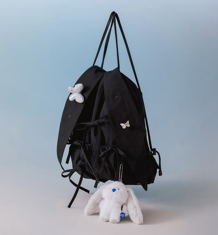 NJ x Coller Rabbit Furry Bunny Plush Keyring (WHITE)
