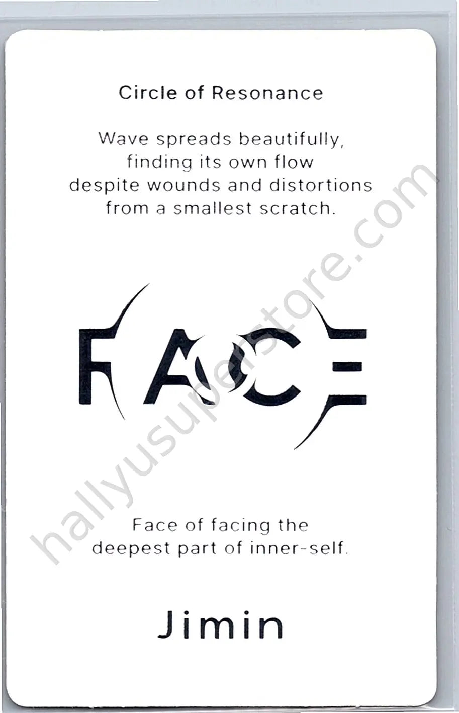 BTS - Jimin - BTS - Jimin - Face Album album photocard invisible face ver.