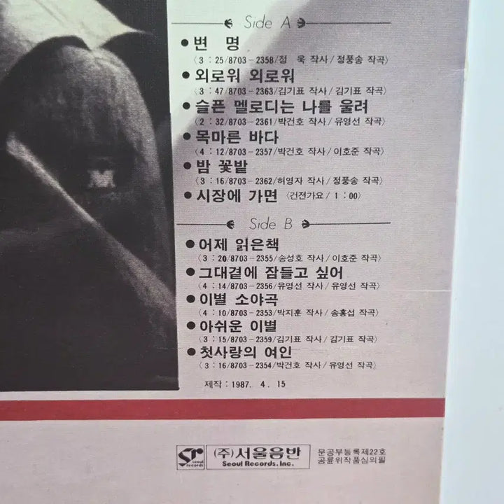 [BUNJANG] Goo Chang-mo 1st Album LP / 구창모 1집  LP앨범  5148