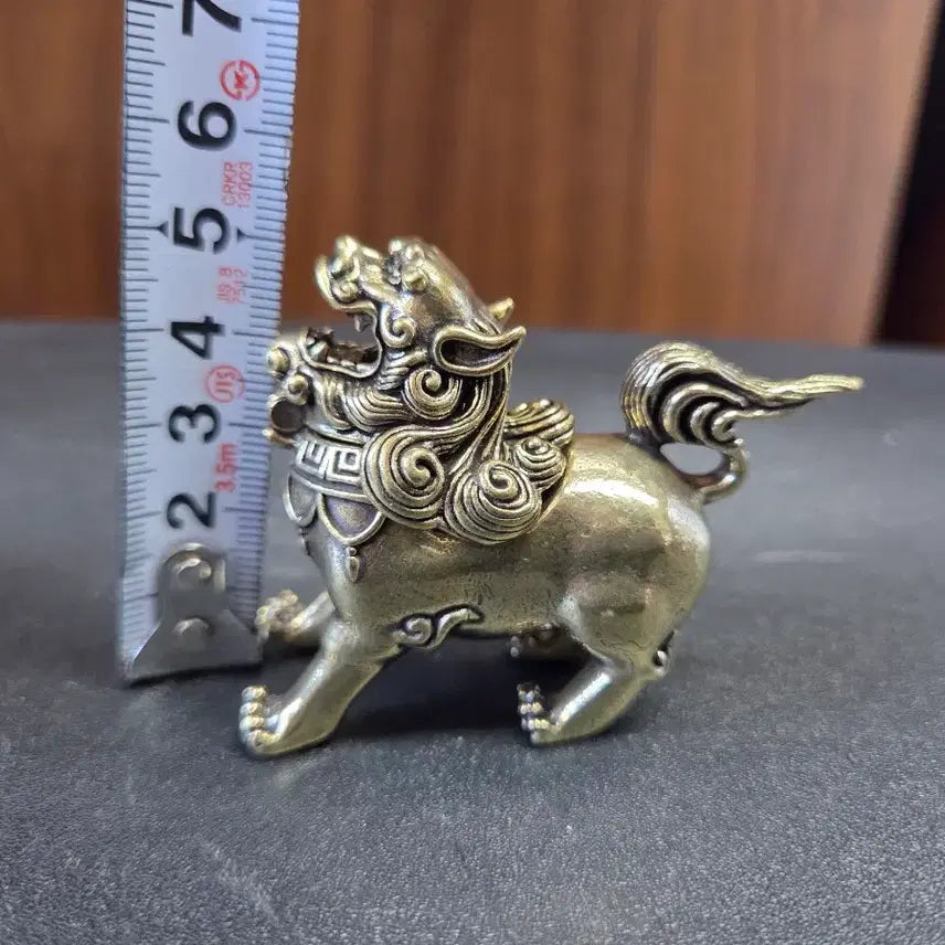 [BUNJANG] Brass Haetae Incense Burner Pair Ornament / 황동 해태상 향로 한 쌍 장식품