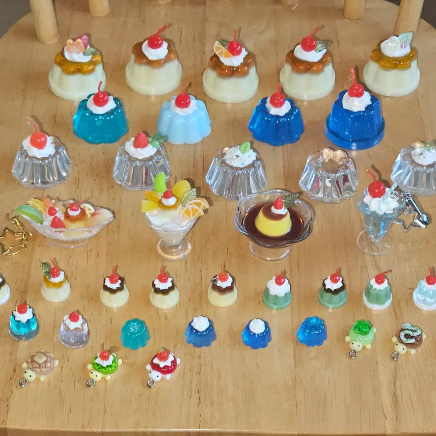[BUNJANG] Aramode Pudding Object Keychain Set / 레진 푸딩 오브제 키링 아라모드 크림소다 거북이 말차 녹차