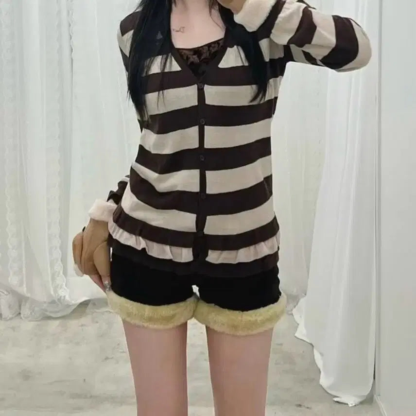 [BUNJANG] Nerd Look Set Brown Outfit / 브라운 너드룩 셋업 세트 3개 구성 히메갸루 라떼갸루 너드코디