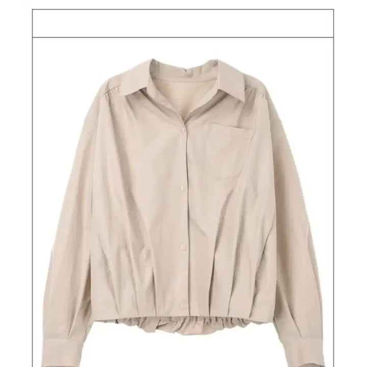 [BUNJANG] Le Blanc Feuilles Sand Beige 77 Cropped Shirt Jacket / 르블랑페이유 셔츠자켓77