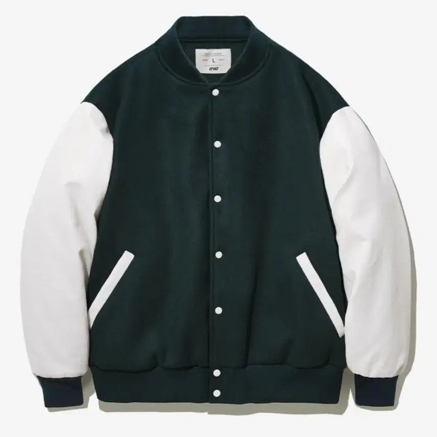 [BUNJANG] Minimalist Oversized Stadium Jacket Dark Green L / 미니멀 오버핏 스타디움 자켓 다크그린 L
