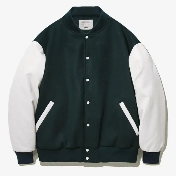 [BUNJANG] Minimalist Oversized Stadium Jacket Dark Green L / 미니멀 오버핏 스타디움 자켓 다크그린 L