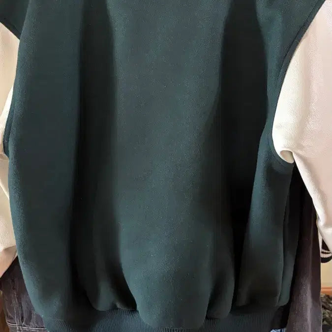 [BUNJANG] Minimalist Oversized Stadium Jacket Dark Green L / 미니멀 오버핏 스타디움 자켓 다크그린 L
