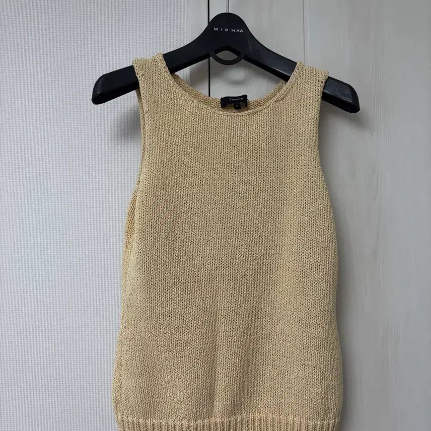 [BUNJANG] Theory Beige Knit Tank Top / Theory 띠어리 베이지색 니트 나시
