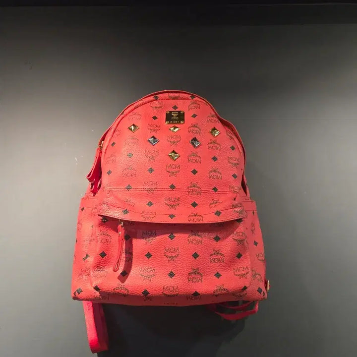 [BUNJANG] MCM Visetos Pink Backpack / MCM 핑크색 백팩 가방