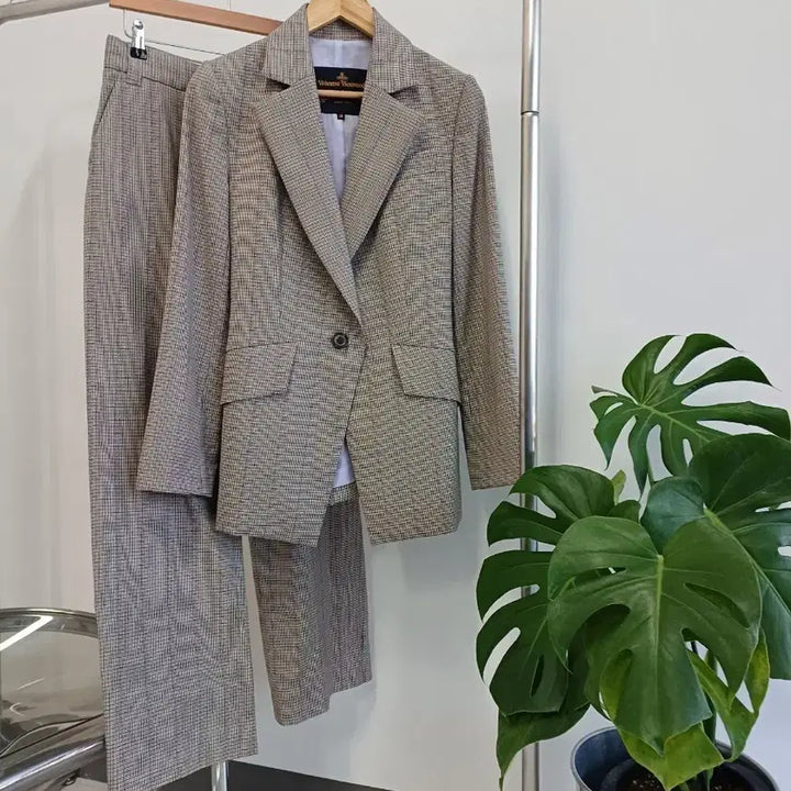 [BUNJANG] Vivienne Westwood Check Wool Setup Jacket and Pants Set / 비비안웨스트우드 체크  셋업