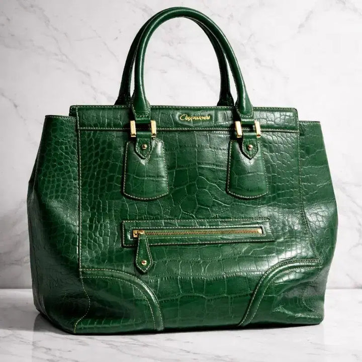 [BUNJANG] Capacci Crocodile Pattern Leather Tote Bag / 악어가죽 서류가방 토트백