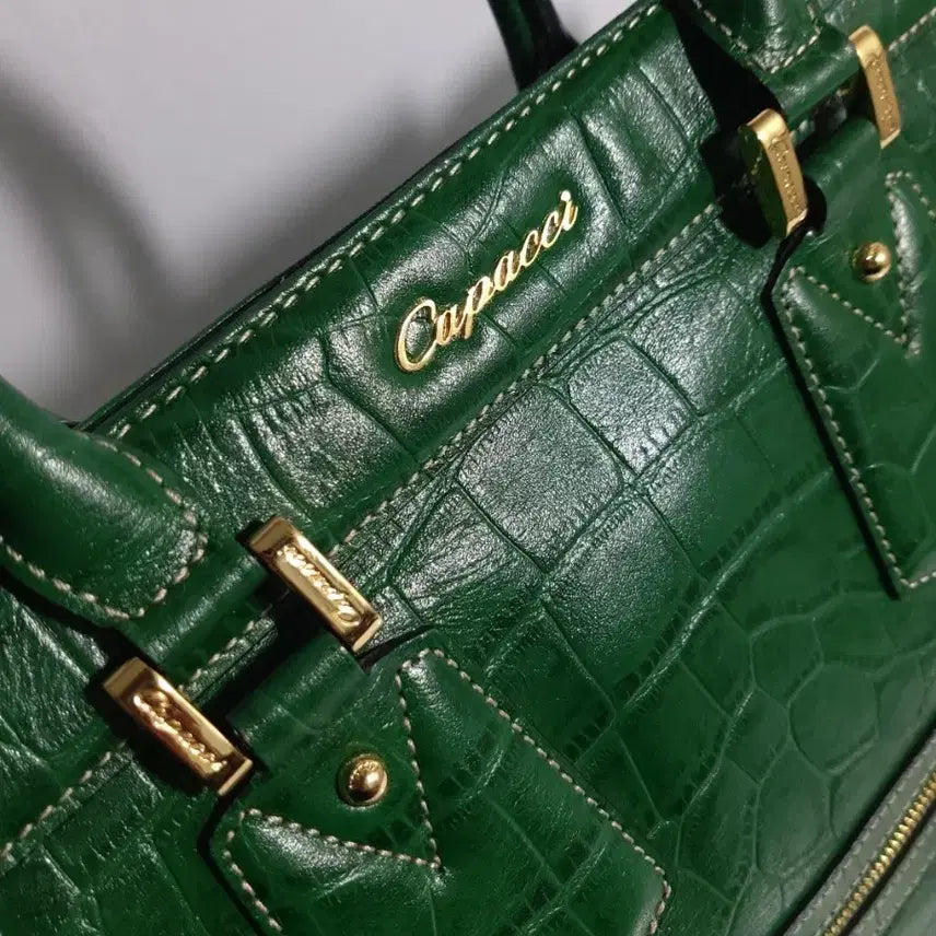 [BUNJANG] Capacci Crocodile Pattern Leather Tote Bag / 악어가죽 서류가방 토트백