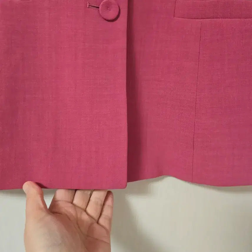 [BUNJANG] Minimum Premium Line Pink Linen Jacket / 새)신상 미니멈 프리미엄라인 핑크반팔자켓