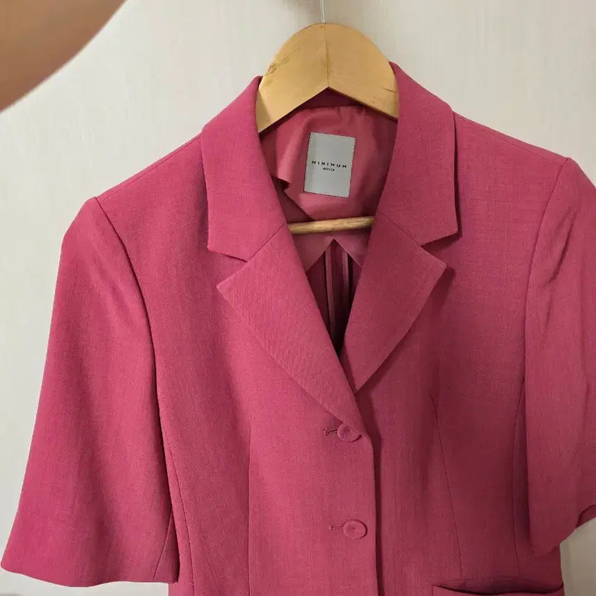 [BUNJANG] Minimum Premium Line Pink Linen Jacket / 새)신상 미니멈 프리미엄라인 핑크반팔자켓