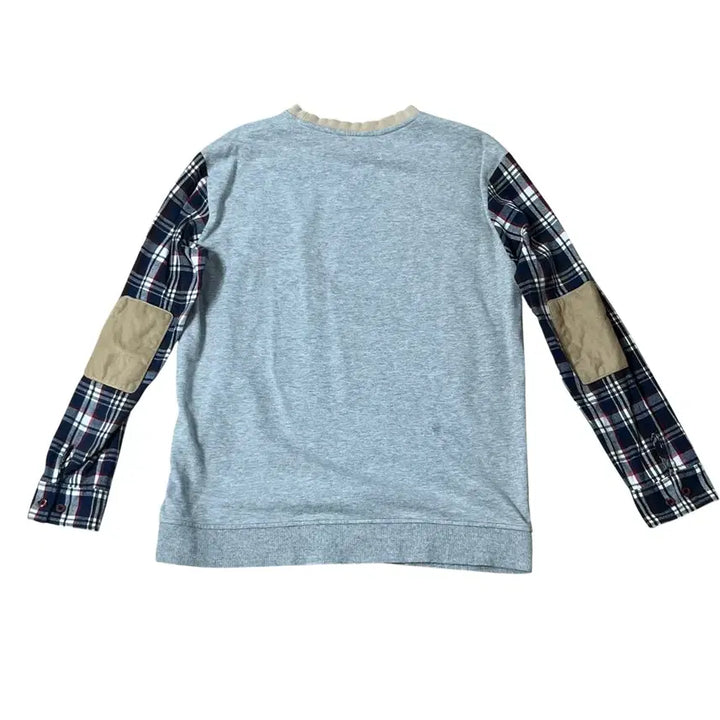 [BUNJANG] The North Face Elbow Patch Long Sleeve T-shirt / 노스페이스 체크 소매 맨투맹 티셔츠 (앨보우패치)