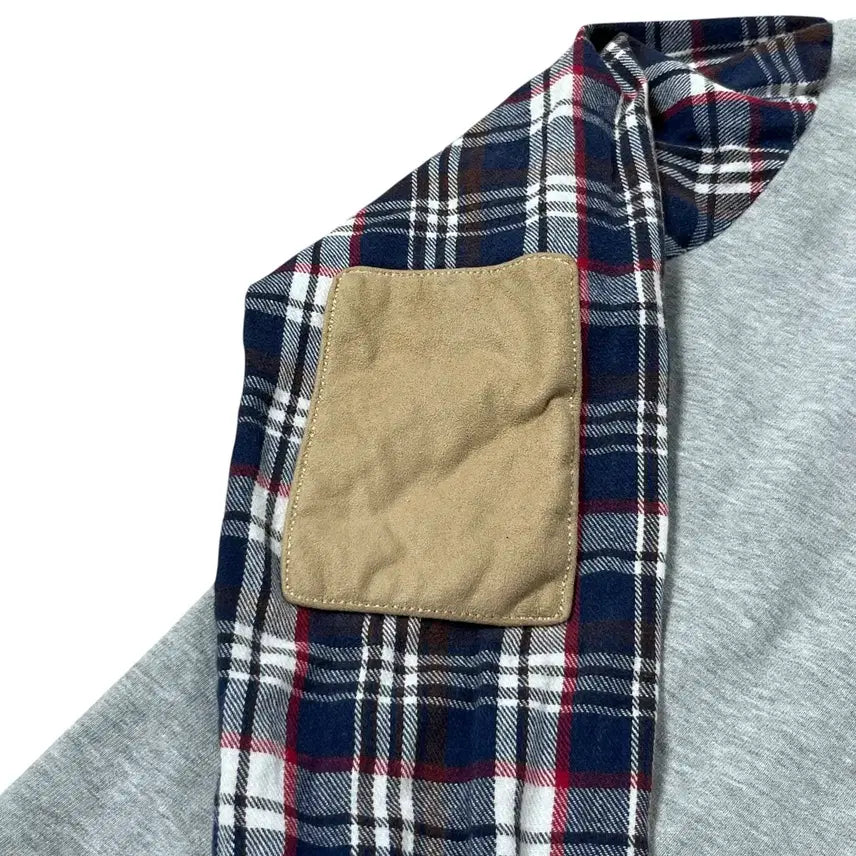 [BUNJANG] The North Face Elbow Patch Long Sleeve T-shirt / 노스페이스 체크 소매 맨투맹 티셔츠 (앨보우패치)