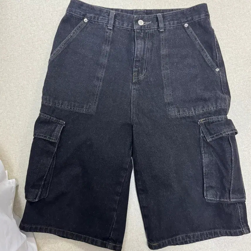 [BUNJANG] Compagno Bermuda Cargo Denim Pants / 꼼파뇨 버뮤다 카고 데님 팬츠