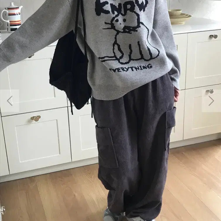 [BUNJANG] Arcoiris Anything Cat Loose Fit Knit / 아르코리이스 애니띵 캣 루즈핏 니트