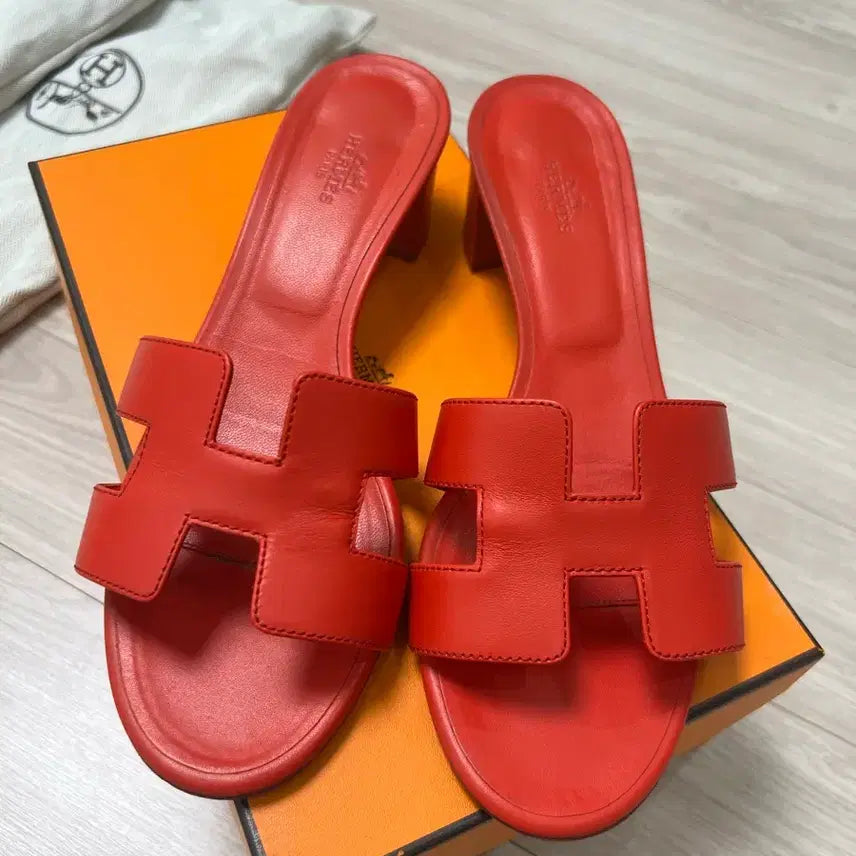 [BUNJANG] Hermes Oasis Sandals Rouge Grenadine Size 38 / 에르메스 오아시스 / 루즈 그르나딘 / 38