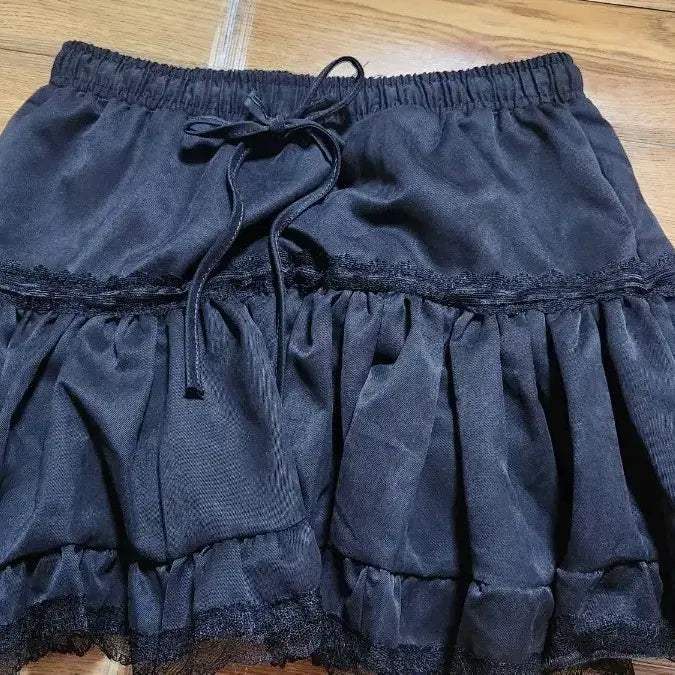 [BUNJANG] Black Ruffle Mini Skirt / 캉캉치마