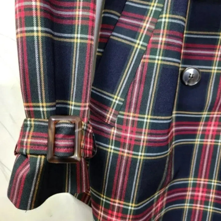 [BUNJANG] D&amp;G Check Pattern Trench Coat / D&amp;G체크 패턴 벨트 트렌치 코트