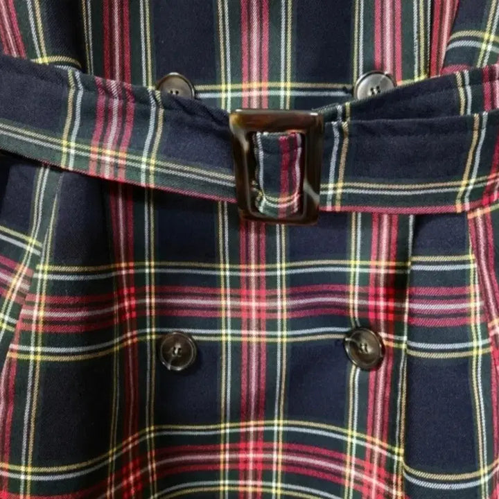 [BUNJANG] D&amp;G Check Pattern Trench Coat / D&amp;G체크 패턴 벨트 트렌치 코트