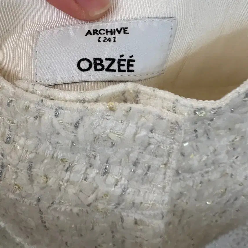 [BUNJANG] OBZEE Tweed Pants White / OBZEE 바지 화이트
