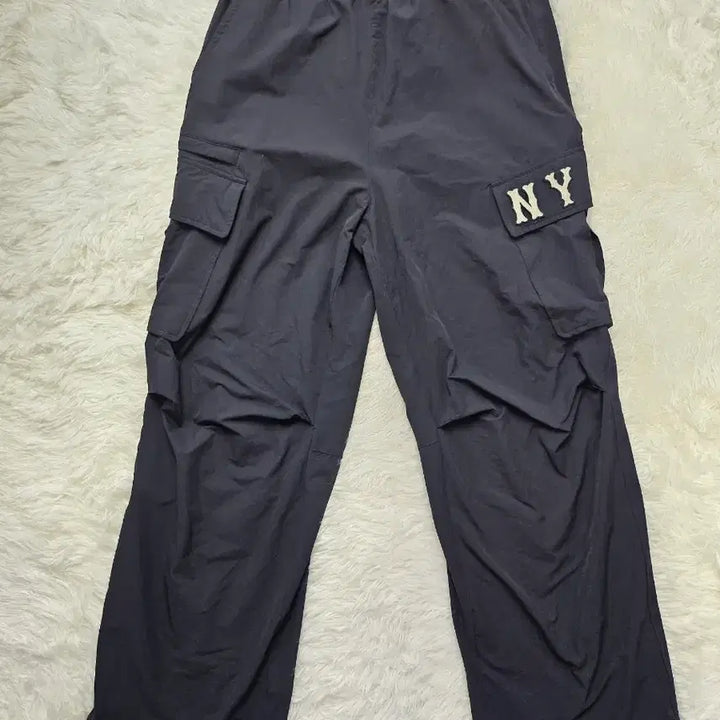 [BUNJANG] MLB NY Black Cargo Wide Pants L / 엠엘비 NY 블랙 카고 와이드 팬츠 L
