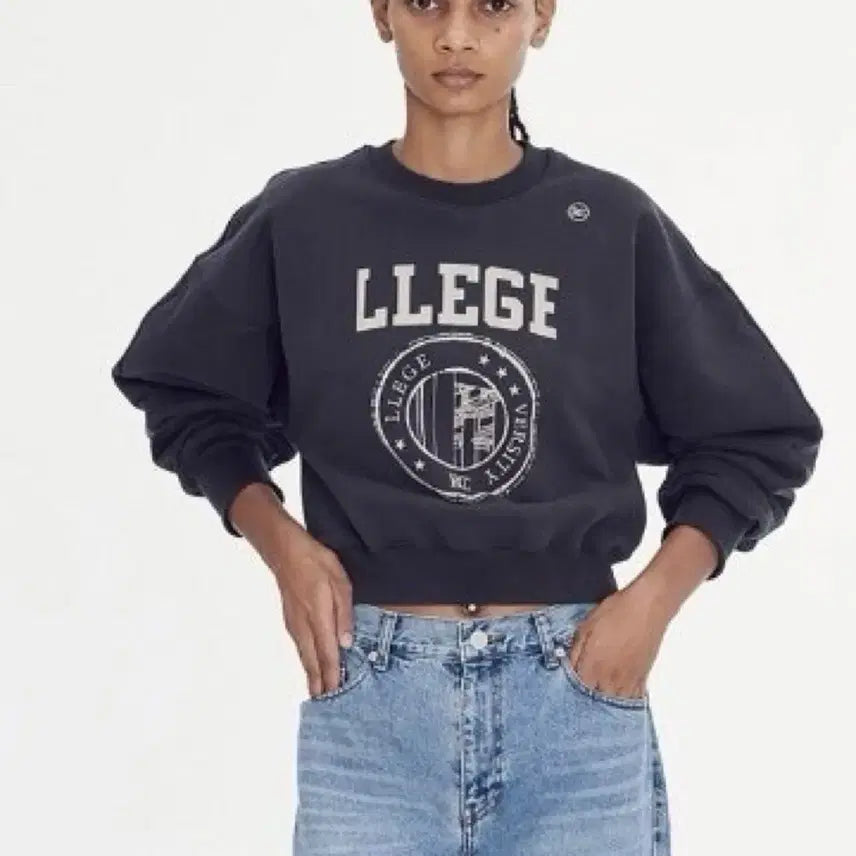 [BUNJANG] RECTO Cropped Sweatshirt / 렉토 크롭맨투맨