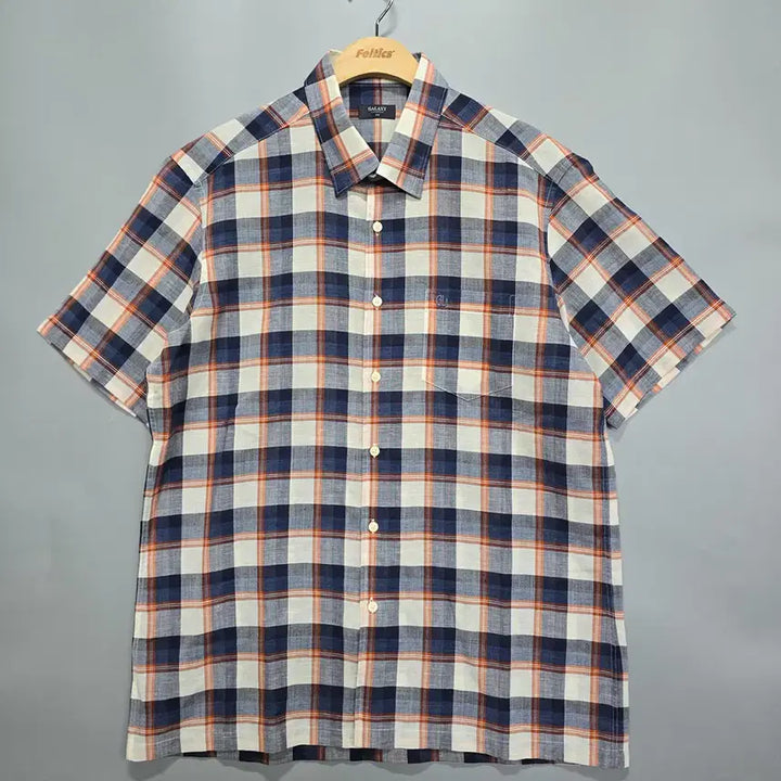 [BUNJANG] Galaxy Check Short Sleeve Shirt Size 110 / 갤럭시(galaxy) 체크 반팔 셔츠 110