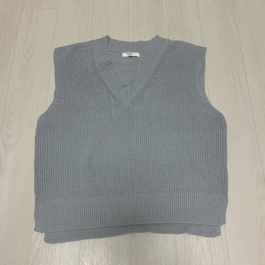 [BUNJANG] Toptenc Ash Blue V-Neck Vest / [미착용] 탑텐 애쉬블루 브이넥 베스트(90)