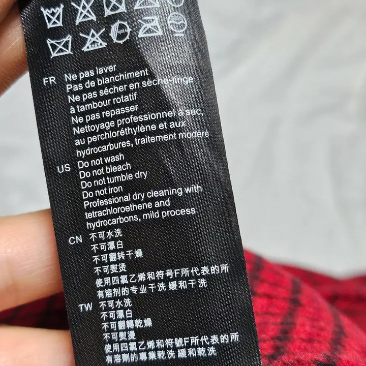 [BUNJANG] Sandro Red Black Check Pattern Wool Blend Handmade Coat L / 산드로 레드 블랙 체크 패턴 핸드메이드 울 혼방 코트 L