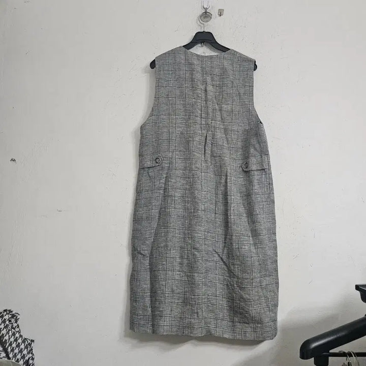 [BUNJANG] Olivia Lauren 100% Wool Check Long Vest / 올리비아로렌마100%체크 롱 조끼