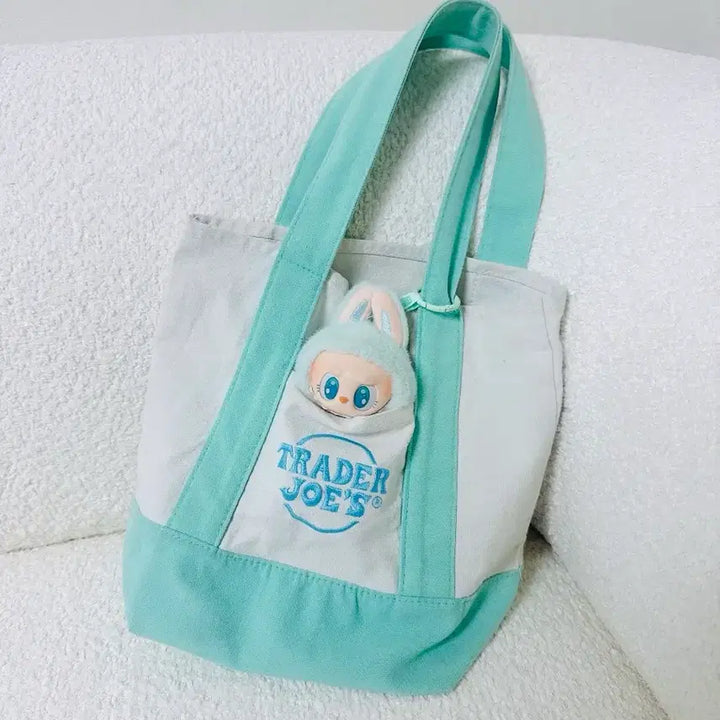 [SOLD OUT] 민트덕후 한정판 트레이더조 민트 미니 에코백 +  라부부 나랑놀자 민트