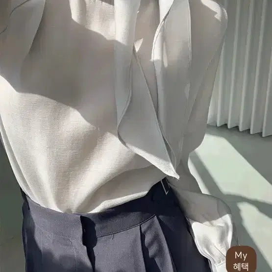 [BUNJANG] Light Me Feminine Tie Blouse / 새상품 라이트미 페미닌 타이 블라우스