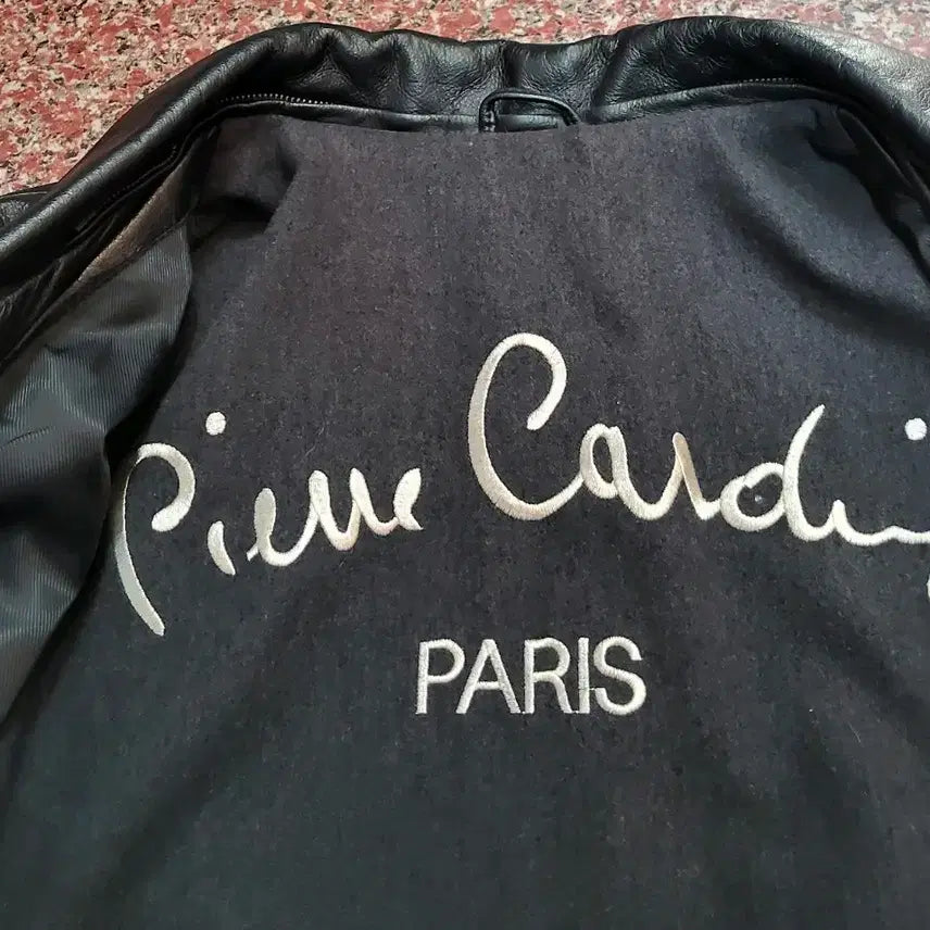 [BUNJANG] Pierre Cardin Black Leather Coat / 피에르가르뎅 가죽 코트 90