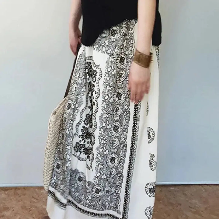 [BUNJANG] Ethnic Pattern Long Skirt / 에스닉 롱 스커트 (새상품)