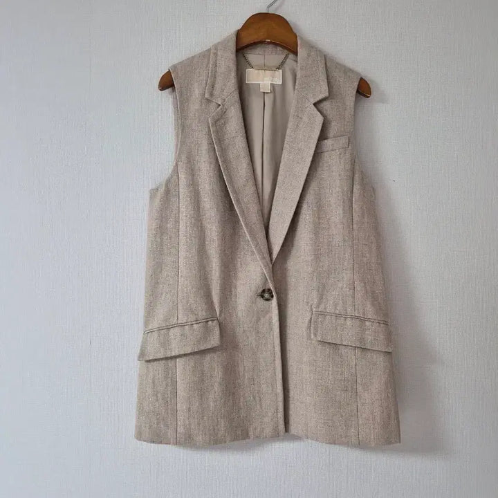 [BUNJANG] Michael Kors Beige Linen Vest / [마이클코어스] 베이지색 린넨조끼 베스트