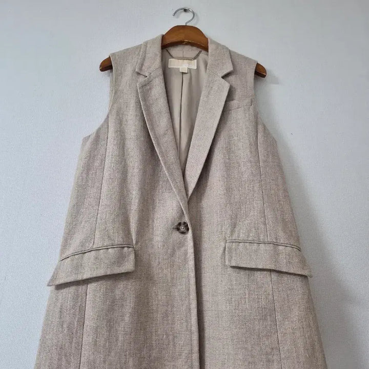 [BUNJANG] Michael Kors Beige Linen Vest / [마이클코어스] 베이지색 린넨조끼 베스트