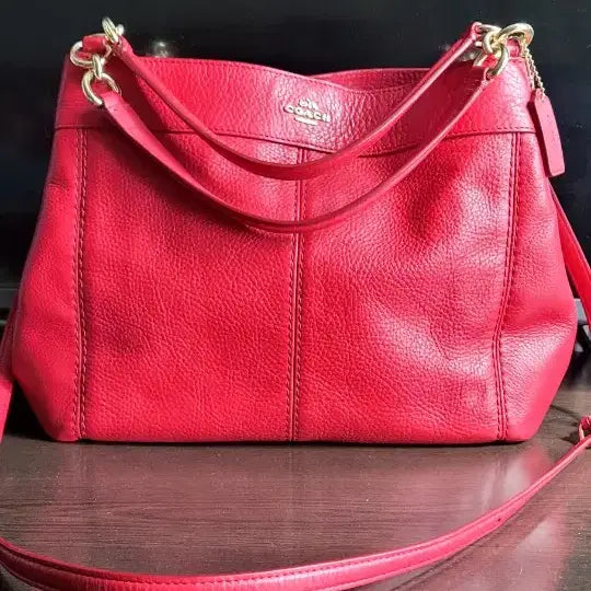 [BUNJANG] Coach F23537 Red Leather Shoulder Bag / 코치 F23537 레드 가죽 숄더백