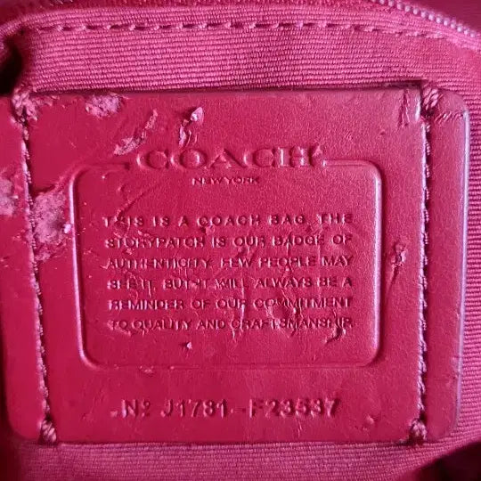 [BUNJANG] Coach F23537 Red Leather Shoulder Bag / 코치 F23537 레드 가죽 숄더백