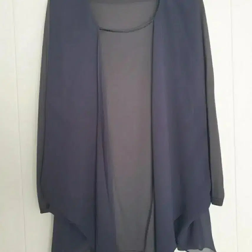 [BUNJANG] Layered Long Blouse Cardigan / (새상품)레이어드 롱 블라우스티 가디건
