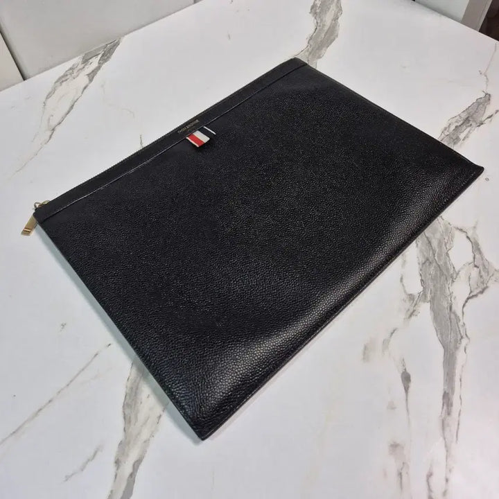 [BUNJANG] Thom Browne Pebble Grain Black Clutch Bag / (정품) 톰브라운 페블 그레인 블랙 클러치 백