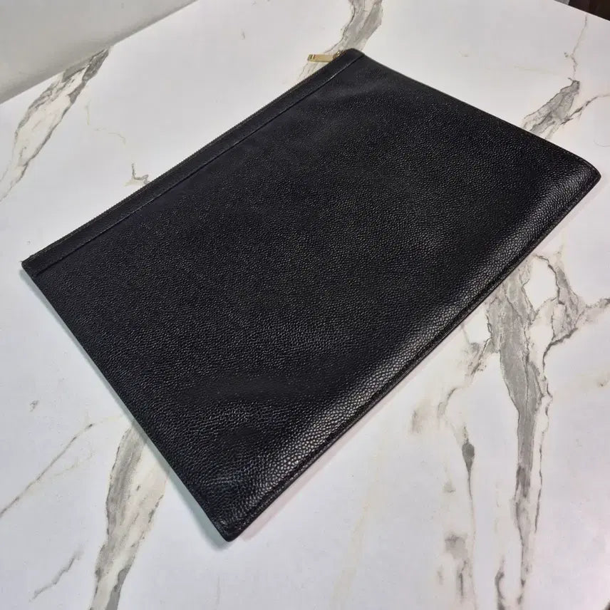 [BUNJANG] Thom Browne Pebble Grain Black Clutch Bag / (정품) 톰브라운 페블 그레인 블랙 클러치 백