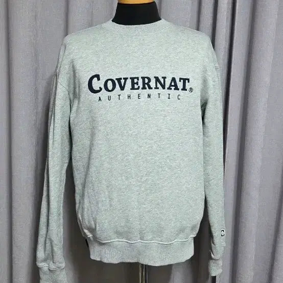[BUNJANG] Covernat Authentic Logo Sweatshirt Melange Gray XS / 커버낫 어센틱 로고 맨투맨 멜란지 그레이 XS 상태양호