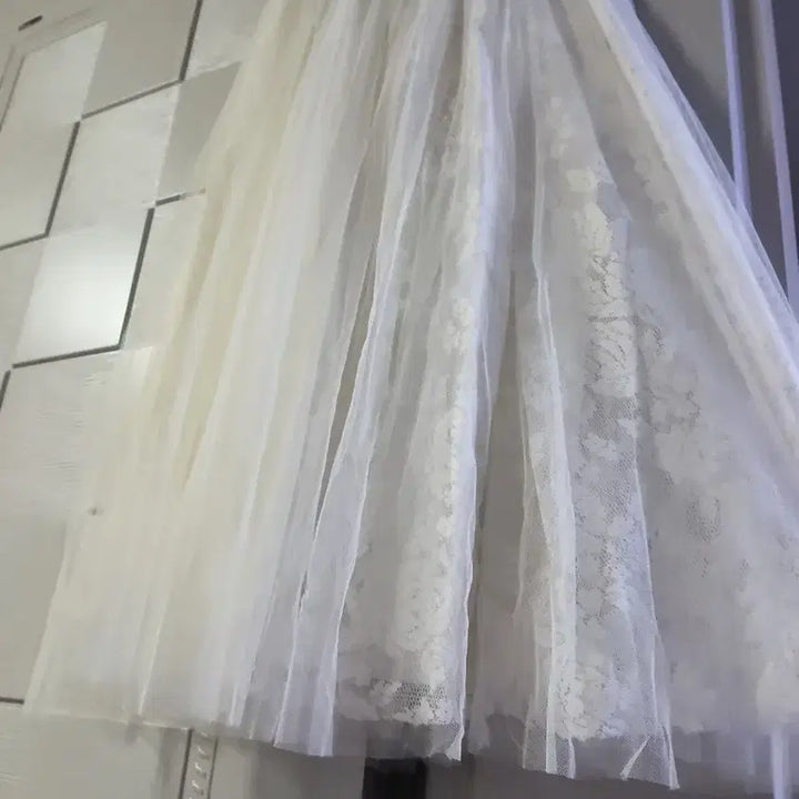 [BUNJANG] Lace Tiered Long Skirt / 레이스 샤 롱스커트
