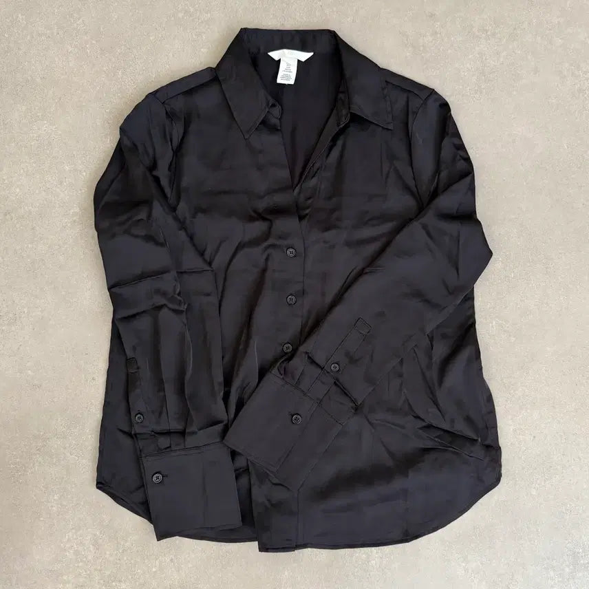 [BUNJANG] H&amp;M Silky Long Sleeve Shirt / H&amp;M 블랙 실키 긴팔 셔츠