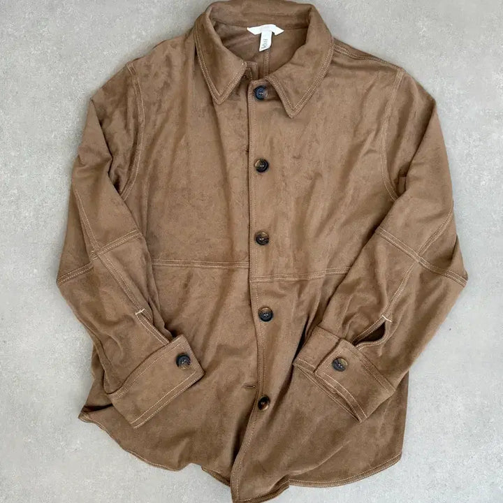 [BUNJANG] H&amp;M Suede Style Brown Shirt Jacket / H&amp;M 스웨이드 스타일 브라운 셔츠 자켓